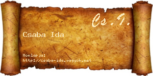 Csaba Ida névjegykártya
